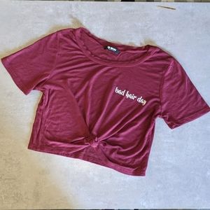 Maroon crop top tee